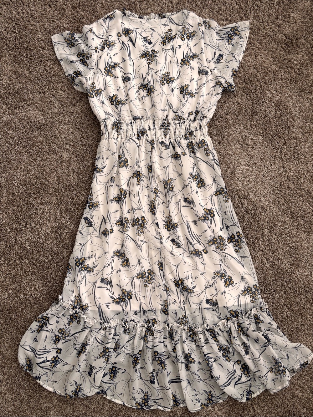 Cottage Romantic Boho Floral Midi Dress – Size L - Picture 5 of 9